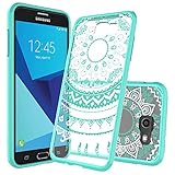 Samsung J7 Perx Case,Galaxy J7 Prime Case,Galaxy J7 V Case ,J7 Sky Pro/J7V/J7 Halo Case Clear with Screen Protector,AnoKe Girls Women Slim Fit Phone Cover Cases for Samsung Galaxy J7 2017 TM CH Mint