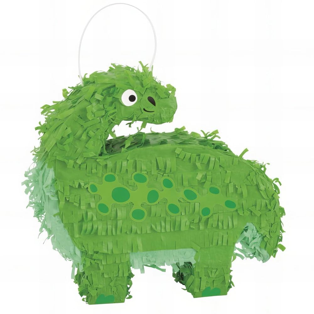 Mini Dinosaur Pinata Favor Decoration - Adorable & Unique Green Party Decor - Ideal for Kids Birthday, Prehistoric-Themed Event - 1 Pc