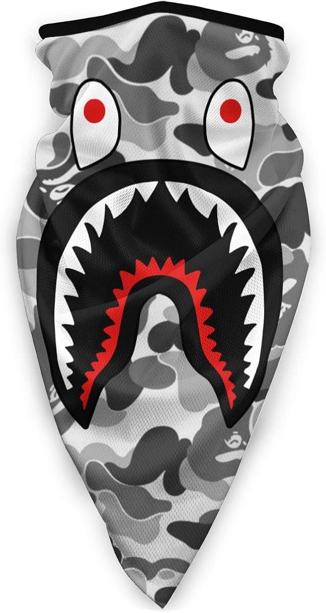 Bape Shark Half Green Camo Neck Gaiter Warmer Windproof Mask Dust Face Clothing Free UV Face Mask