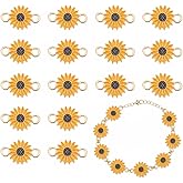 EXCEART Sunflower Accessories 20 Pcs Yellow Daisy Double Hole Charms for Diy Jewelry Making Necklace Bracelet Pendants Craft Supplies