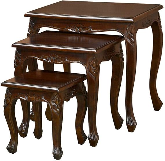 Mahogany Louis XV Nest of Tables Amazon.co.uk Kitchen & Home
