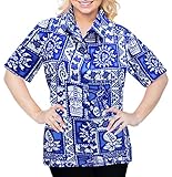 La Leela Women Hawaiian Shirt Beach Top Tank Blouses Casual Aloha Boho Holiday Loose Fit