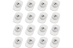 TRVL FIELDER Self Adhesive Caster Wheels, Appliance Rollers for Kitchen Appliances, 360° Swivel Mini Universal Wheel Roller Casters, Sticky Pulley for Trash Can, Storage Box, Small Furniture (White - 16 Pcs)