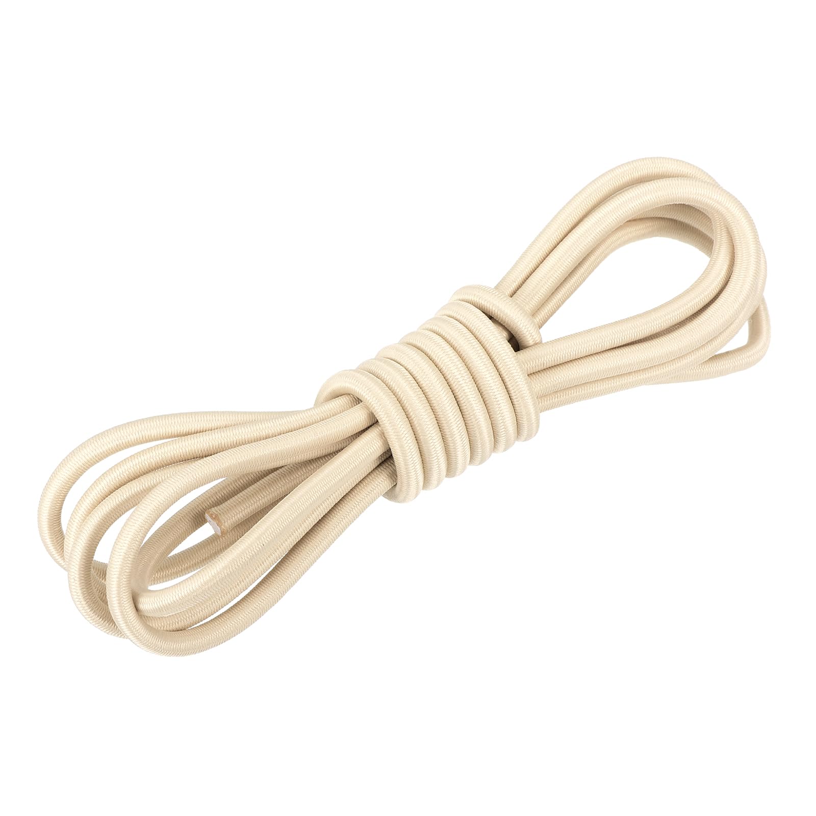 DMiotech 6mm Shock Cord, 3 M Khaki Bungee Cord Tent Pole Shock Cord Round Elastic Kayak Rope Stretch String Marine Grade Heavy Polyester for DIY Projects Tie Downs