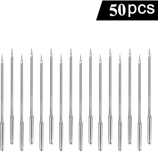50Pcs Sewing Machine Needles 65/9, 75/11, 90/14, 100/16, 110/18 lat