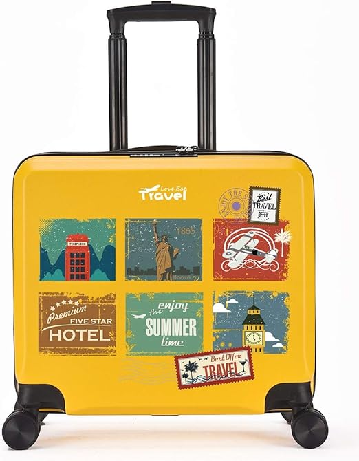 colorful suitcases with wheels