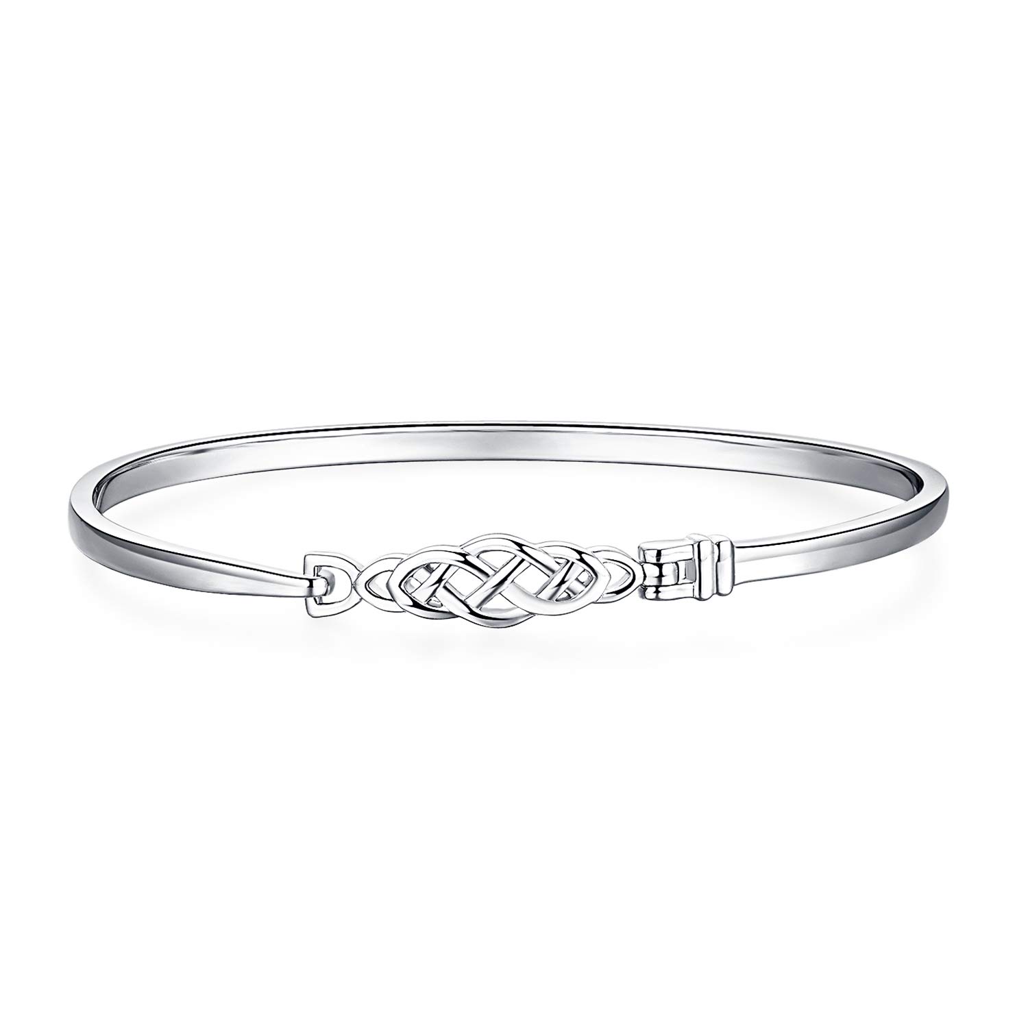 JewelryPalace Irish Celtic Love Knot Bracelet, 14k White Gold Plated 925 Sterling Silver for Women, Promise Love Bangles, Friendship Girls