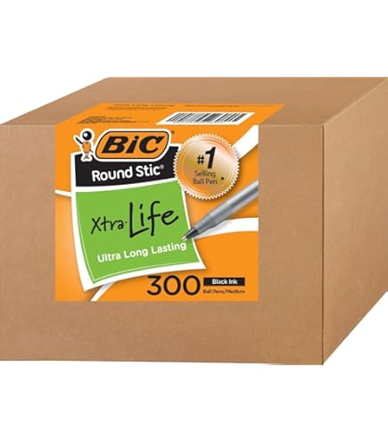 Amazon.com : BIC Round Stic Xtra Life Ballpoint Pen, Medium Point