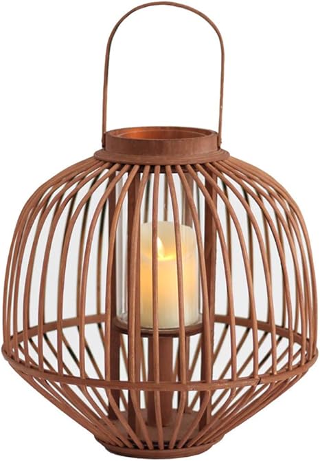 Amazon Co Jp 手作り キャンドルホルダー ピラー キャンドル 竹 ランタン 燭台 ガラスマントル 背 キャンドルスタンド 床 L ホーム キッチン