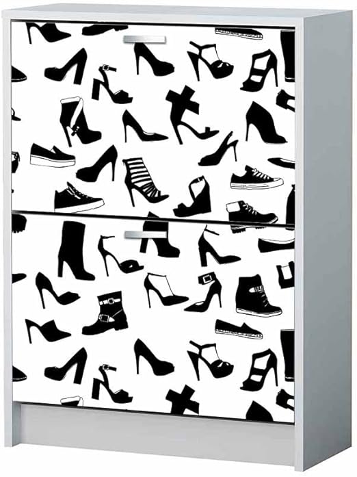 Vinilo Decorativo Mueble Zapatero Siluetas Zapatos Varias Medidas