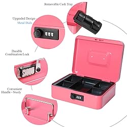Jssmst Large Cash Box with Combination Lock
