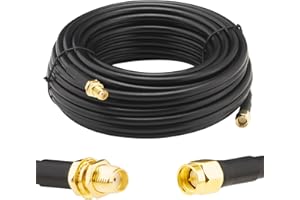 Boobrie 32.8Ft LMR200 Equivalent SMA Coaxial Cable SMA Male to Female Low Loss Coax Cable for 5G/6G LTE, WiFi 6E, GPS, Ham Radio, ADS-B, RF Antenna - Better Than RG58, 50 Ohm High Flexibility