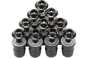 JCSUMRID 10 Pcs Motorcycle Windshield Bolts Screws Kit Aluminum Alloy Motorbike Windscreen Body Mounting Bolts Nuts M5 Universal Fairing Fasteners Screw(Black)