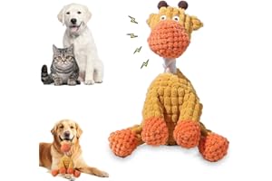 SROCOPT 2026 New Dog Toys, Indestructible Plush Dog Toy, Dogs Toys for Aggressive Chewers, Dogs Squeaky Chew Toy for Indoor Pups Teething (Orange 1pcs)