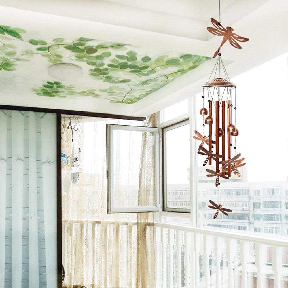 BLESSEDLAND Dragonfly Wind Chimes-4 Hollow Aluminum Tubes -Wind Bells and Dragonflies-Wind Chime with S Hook for Indoor and Outdoor : Garden & Outdoor