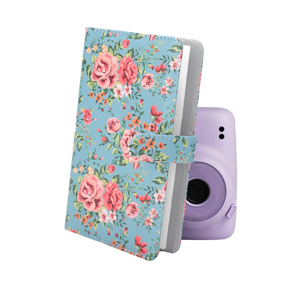 Photo Album, 96 Pockets 3 Inch Mini Book Album Storage Book for Mini 11/8/9/7s/25/70/90, Bussiness Card Holder Organizer (Light Blue)