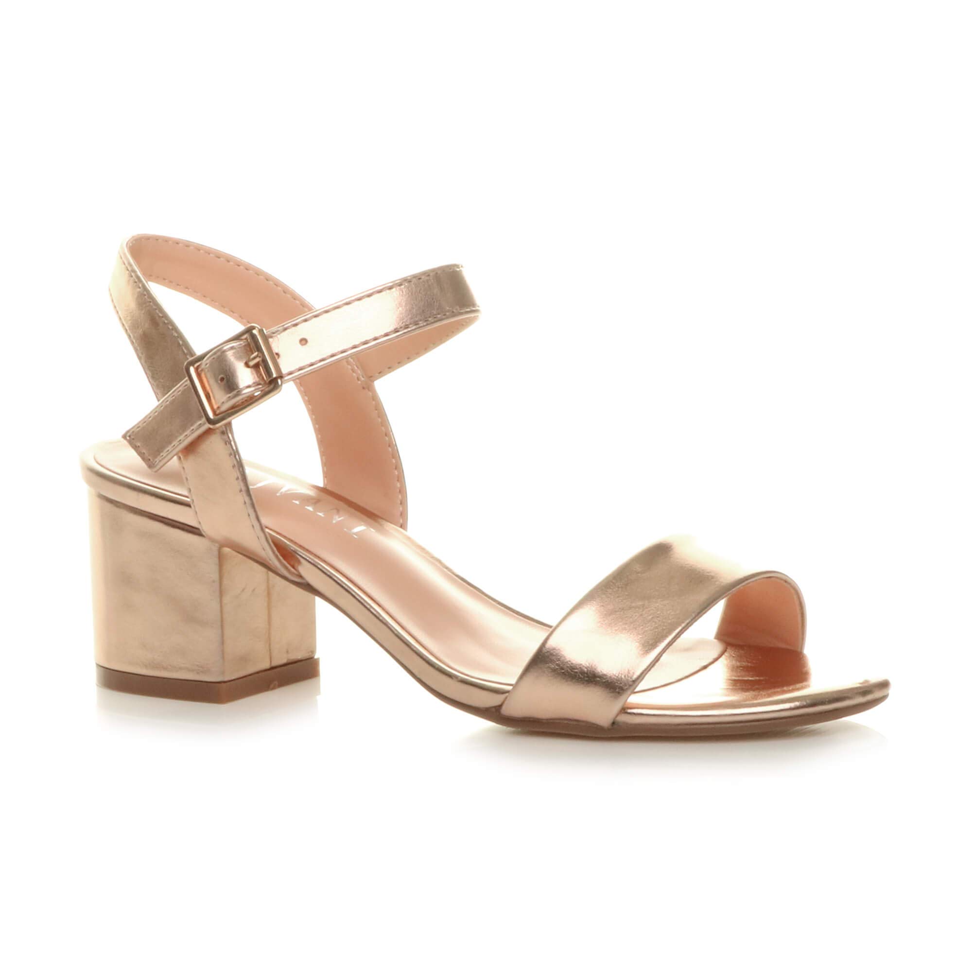 AJVANIWomens ladies mid low block heel peep toe ankle strap strappy party sandals size