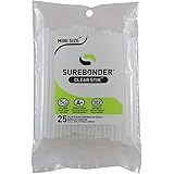 Surebonder "Clear Stik" Hot Glue Sticks for All Temperatures - Mini Size 4" L, 5/16" D - 25 Pack - All Purpose, Made in USA (