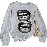 Verdusa Women's Hip Hop Oversized Sweatshirt Streetwear Graphic Long Sleeve Pullover Tops