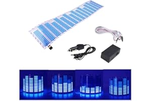 WONFAST Sound Music Beat Activated Car Sticker Equalizer Rhythm Blue Cube LED Flash Light Audio Voice Rhythm Lamp(90x25CM)