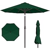 PatioKingdom 10FT Patio Umbrella with Push Button Tilt and Crank, Outdoor Market Umbrella with 8 Fiberglass Ribs, UV Protection Table Umbrella for Pool,Backyard,Garden,Deck