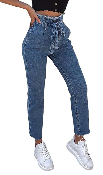 Vaqueros Mujer Elegantes Moda Vintage Pantalones Vaqueros Cintura