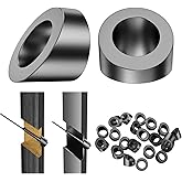 BLIKA 20 Pack 5/16" ID Black Angle Washers for Cable Railing Stair Ends, Stainless Steel 30 Degree Black Angle Beveled Washer for 1/8", 3/16" Cable Railing Hardware, Cable Railing Angled Washer