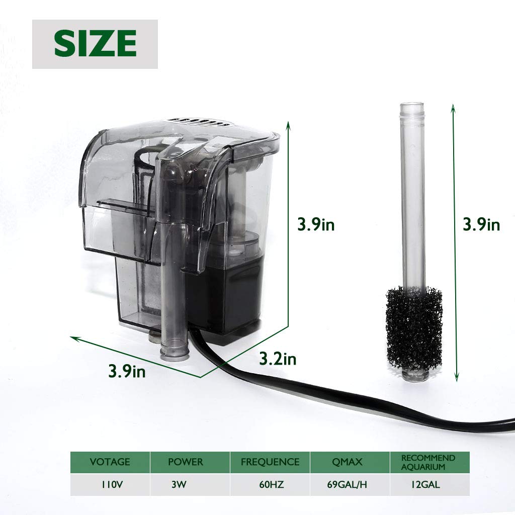 Boxtech Aquarium Hang On Filter Power Waterfall Suspension Oxygen
