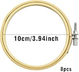 LAMXD 8 Pack 4 Inch Mini Bamboo Embroidery Hoop Cross Stitch Ring view 2