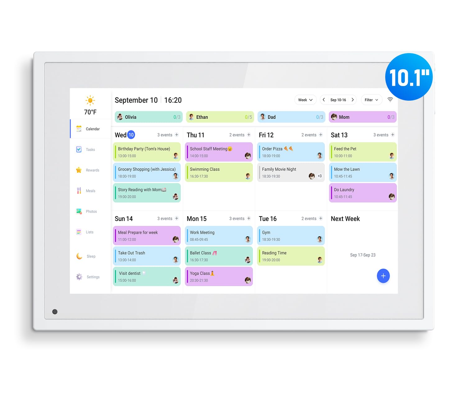 Photo 1 of ******it doesn’t turn on**** Digital Calendar, 10.1 Inch Smart Electronic Desk Calendar & Chore Chart, Touchscreen Interactive Display for Family Schedules with Meal Planner & Picture Frame & List
