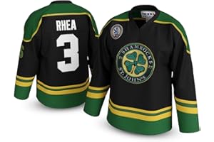 UNLC Ross The Boss Rhea #3 St John’s Shamrocks Hockey Jersey – Goon-Inspired Throwback, Stitched Letters, Sizes S–5XL