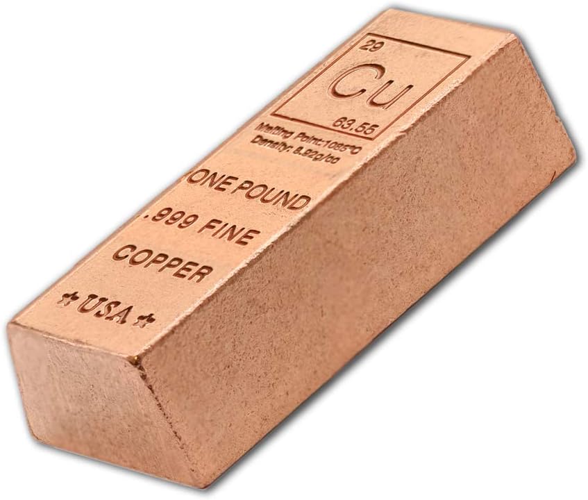 1 Pound Copper Bar Ingot Paperweight 999 Pure Chemistry Element