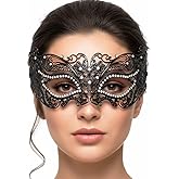 Campsis Women Masquerade Mask Black Masquerade Ball Mask Rhinestone Party Masks for Women