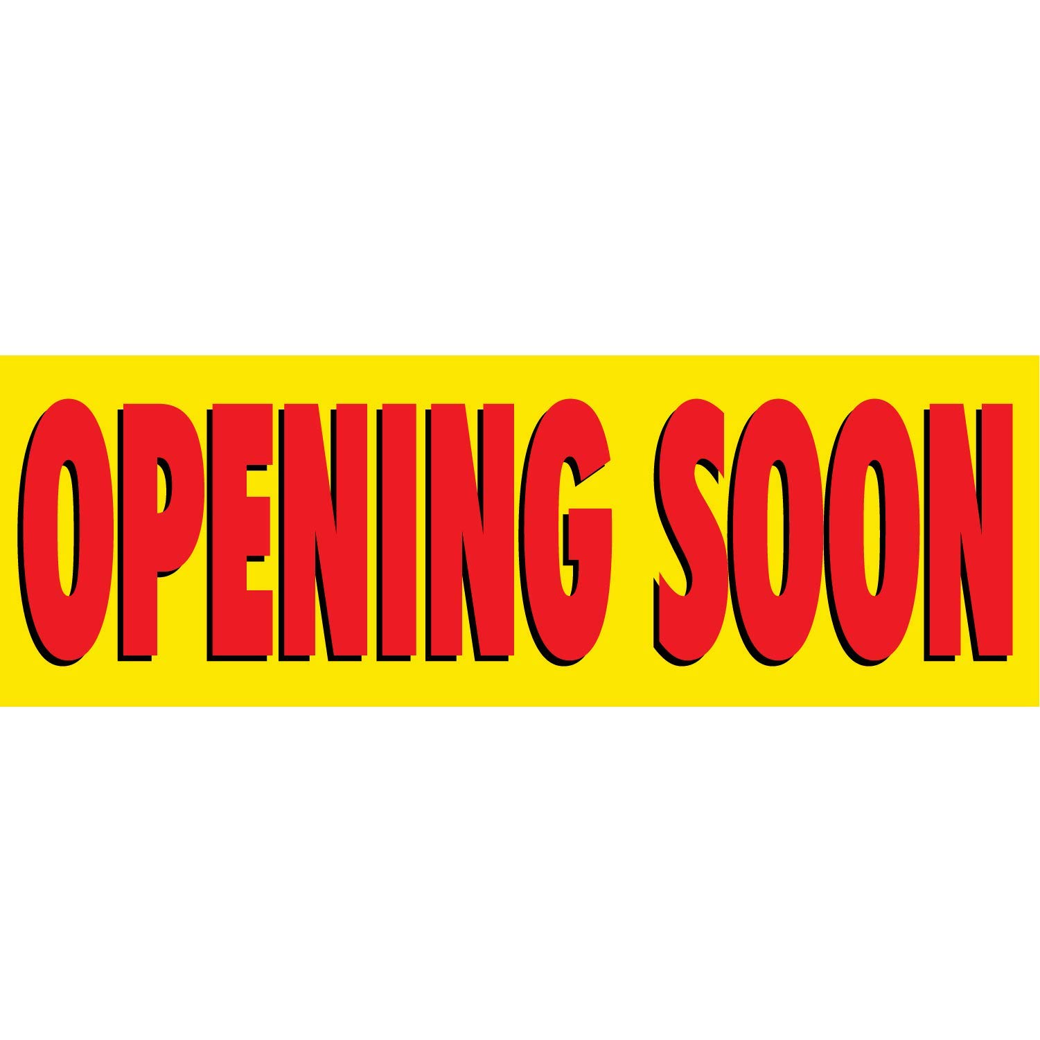 HALF PRICE BANNERS | Opening Soon Vinyl Banner -Indoor/Outdoor 2X6 Foot -Yellow | Includes Zip Ties | Easy Hang Sign-Made in USA