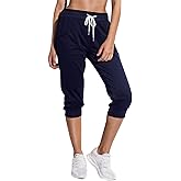 SPECIALMAGIC Women's Sweatpants Capri Pants Cropped Jogger Running Pants Lounge Loose Fit Drawstring Waist with Side Pockets