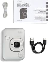 INSTAX mini LiPlay Hybrid Instant Camera Misty White 2.7in LCD USB-C view 3