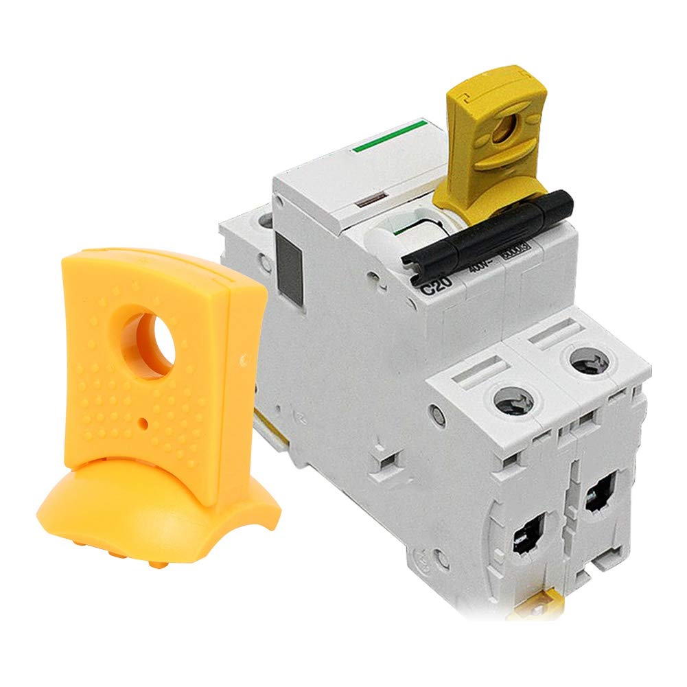 GAESHOW Circuit Breaker Lock, Miniature Circuit Breaker Lockout, Outward Pin Security Lock Off Device MCB Lockouts Safety Device for All Kinds of Small Circuit Breakers