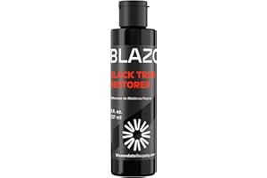 BLAZON Black Trim Restorer – Dye-Infused Plastic Restorer for Faded Exterior Trim, Deep Black Finish, Scratch Correction, Lon