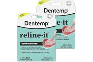 Dentemp Denture Reline Kit Value Pack - Advanced Formula Reline It Denture Reliner - Denture Kit to Refit and Tighten Dentures for Both Upper & Lower Denture (2 Pack (6 Relines))