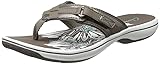 Clarks Women's Breeze Sea Flip-Flop, Pewter, 5