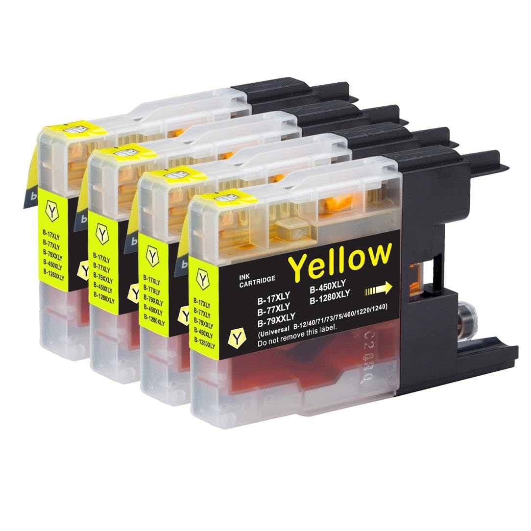 Go Inks 4 Yellow Ink Cartridges to replace Brother LC1280XLY Compatible/non-OEM for Brother MFC Printers