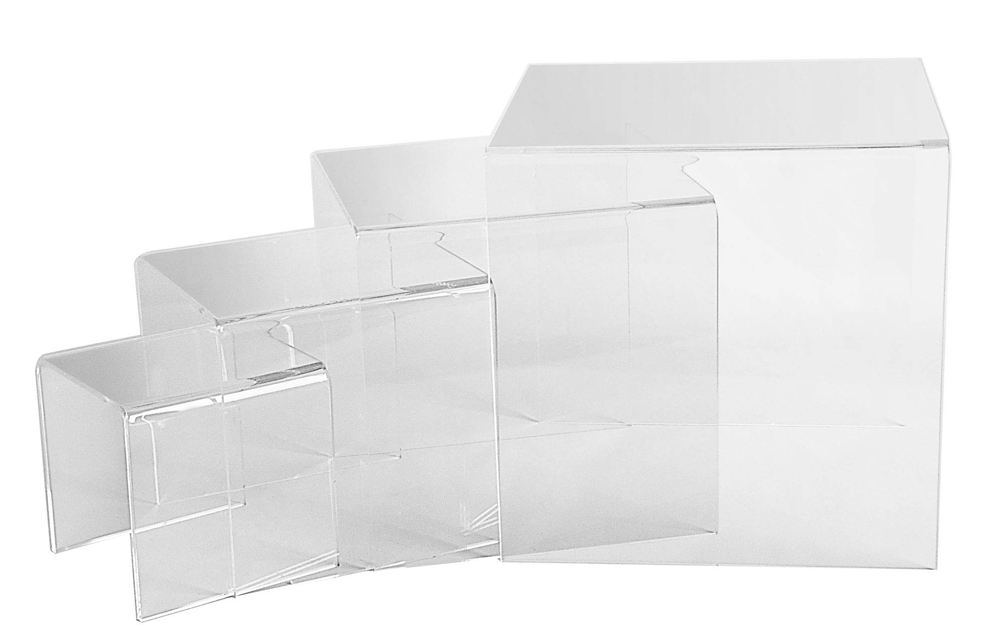 CHOICE ACRYLIC DISPLAYS Set of 4 Large Acrylic Risers 1/4" Thick