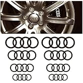 Audi Ringe Window- Brake Caliper- Mirror Decal - 8 pcs in Set (White)