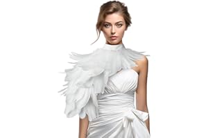 JEGERMIG Black Feather Shawl for Women Masquerade Witch Wings Cape Halloween Maleficent Costume Collar Accessories