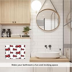 Pznen Triple Toggle Wall Plate, Fire Truck Cartoon