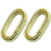 VDAMZVO 2Pcs 18K Gold Filled Oval Necklace Clasps, Wedding Bracelet Pendant Carabiner Closures Jewelry Making, Spring Ring Connector for Necklace/Handbag Strap