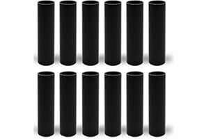 GooChan 2 3 4 6 7 Inch Black Plastic Candle Cover Sleeves,Chandelier Socket Sleeves,Candelabra Base E12 Socket Covers Set of 12 (4-Inch Long / 12-Pack)