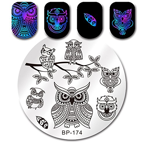 BORN PRETTY Nail Art Stamping Plate Cute Owl Series Feather Manicure Print Template Image Plate