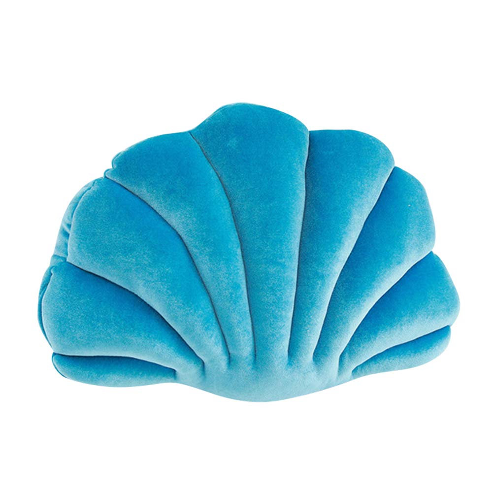 Shell Shaped Pillow, Scallop Shells Decorative Pillow Seashell Cushion Plush Sea Theme Cushion Soft Velvet Cushion for Sofa Bed Living Room Bedroom Decor