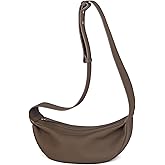 DONNAIN Genuine Leather Sling Bags Crossbody Women, Minimalist Style Casual Chest Bags with Wide Strap